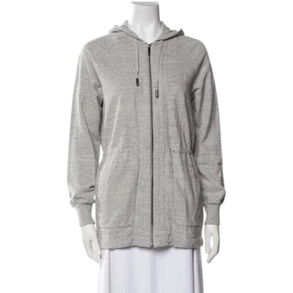 Tory Burch zip up hoodie jacket grey unisex size L - Picture 1 of 3